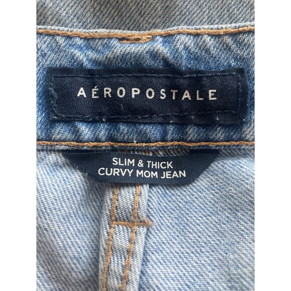 Aeropostale Denim Jeans Women’s 14 Blue Destroyed Ripped Slim & Thick Curvy Mom - Picture 6 of 7
